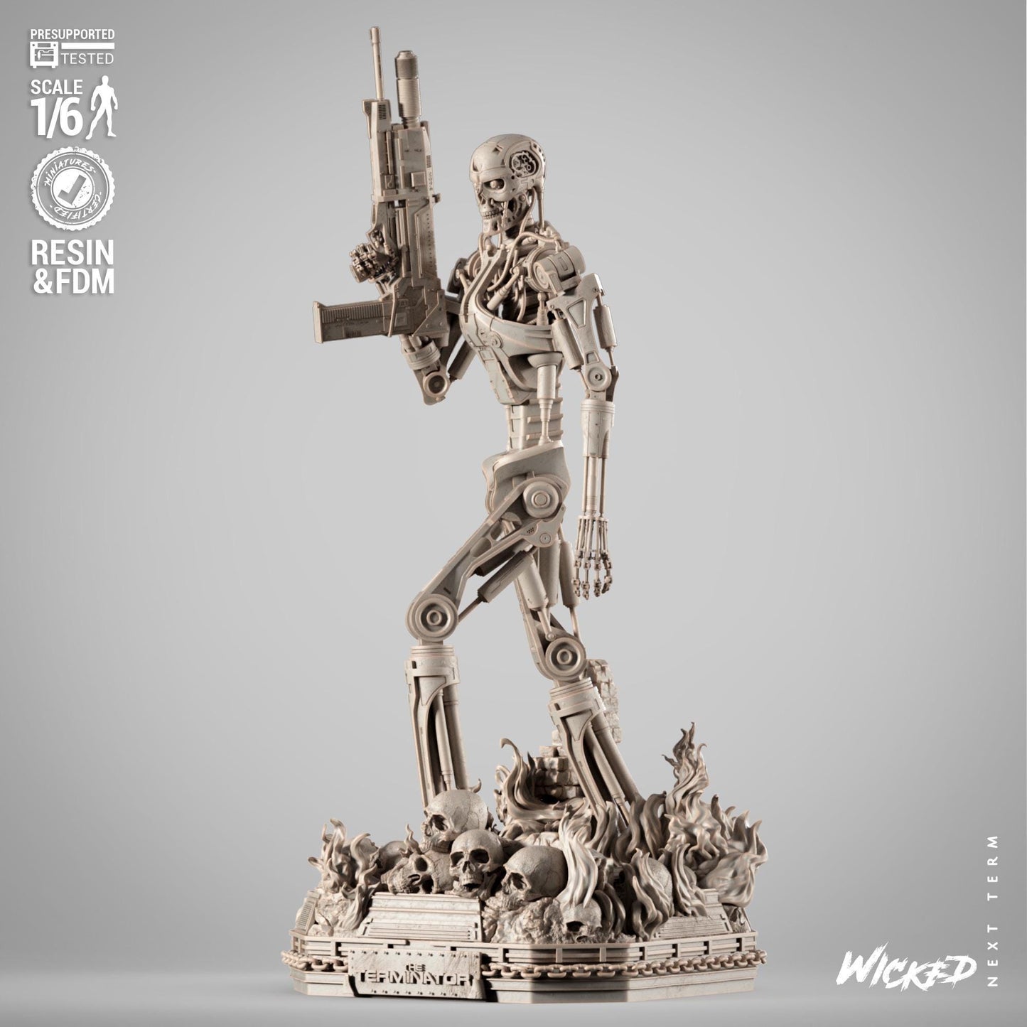 T 800 Sculpture - UNPAINTED FAN ART - Wicked 3D Models