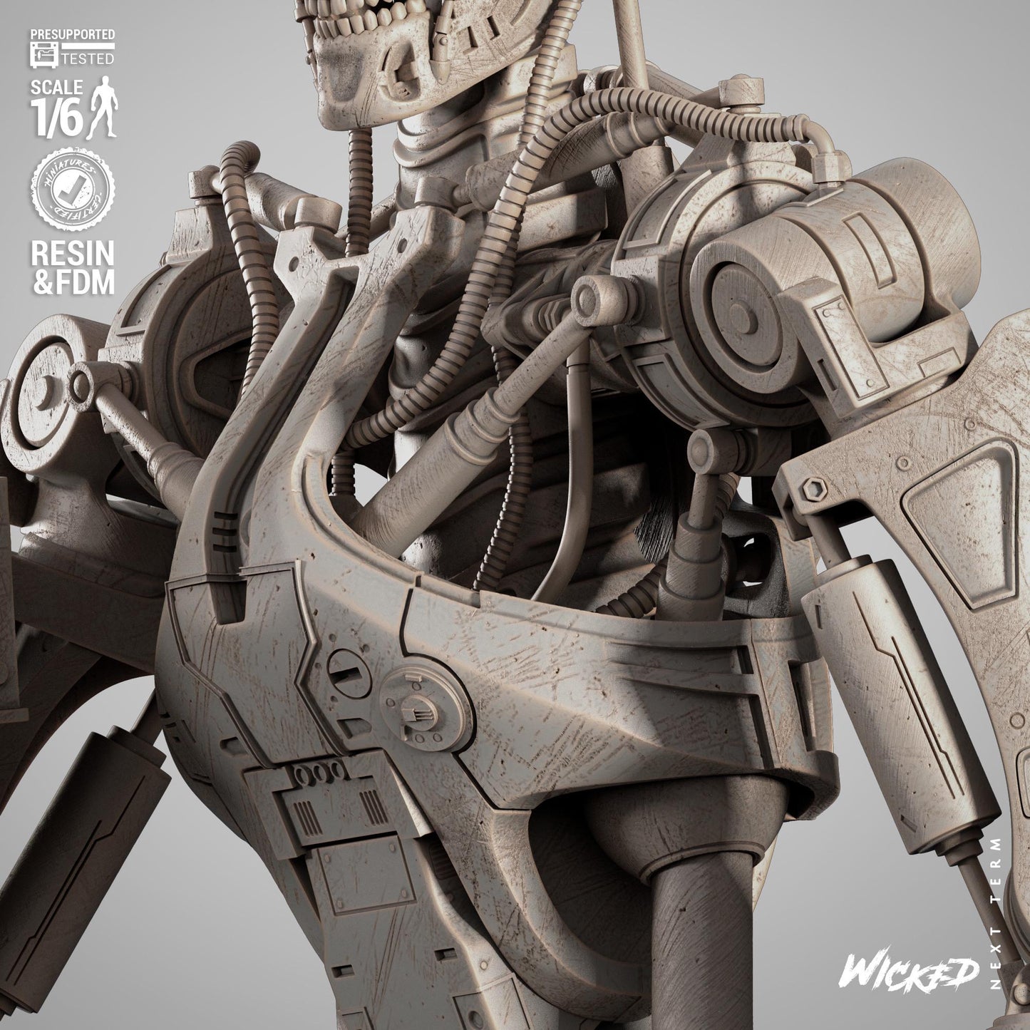 T 800 Sculpture - UNPAINTED FAN ART - Wicked 3D Models