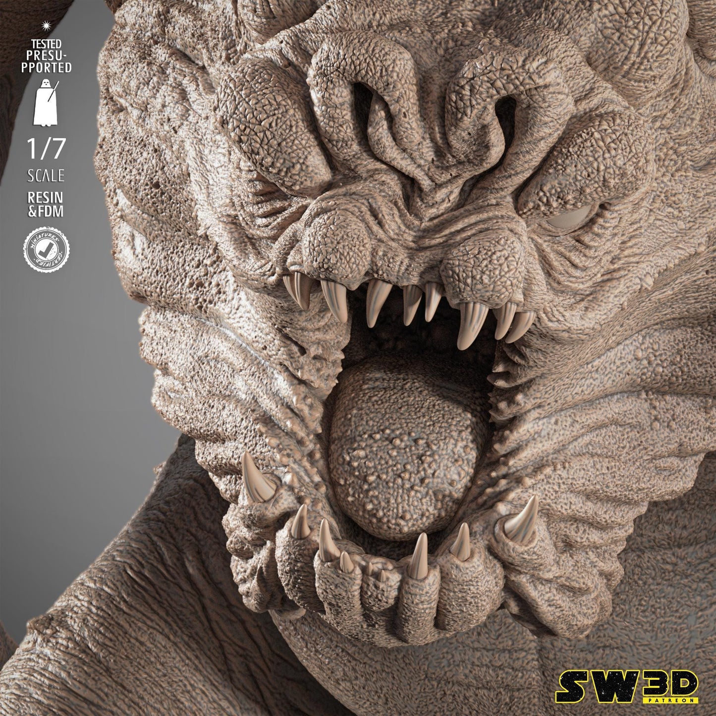 Rancor Sculpture - UNPAINTED FAN ART - Wicked 3D Models
