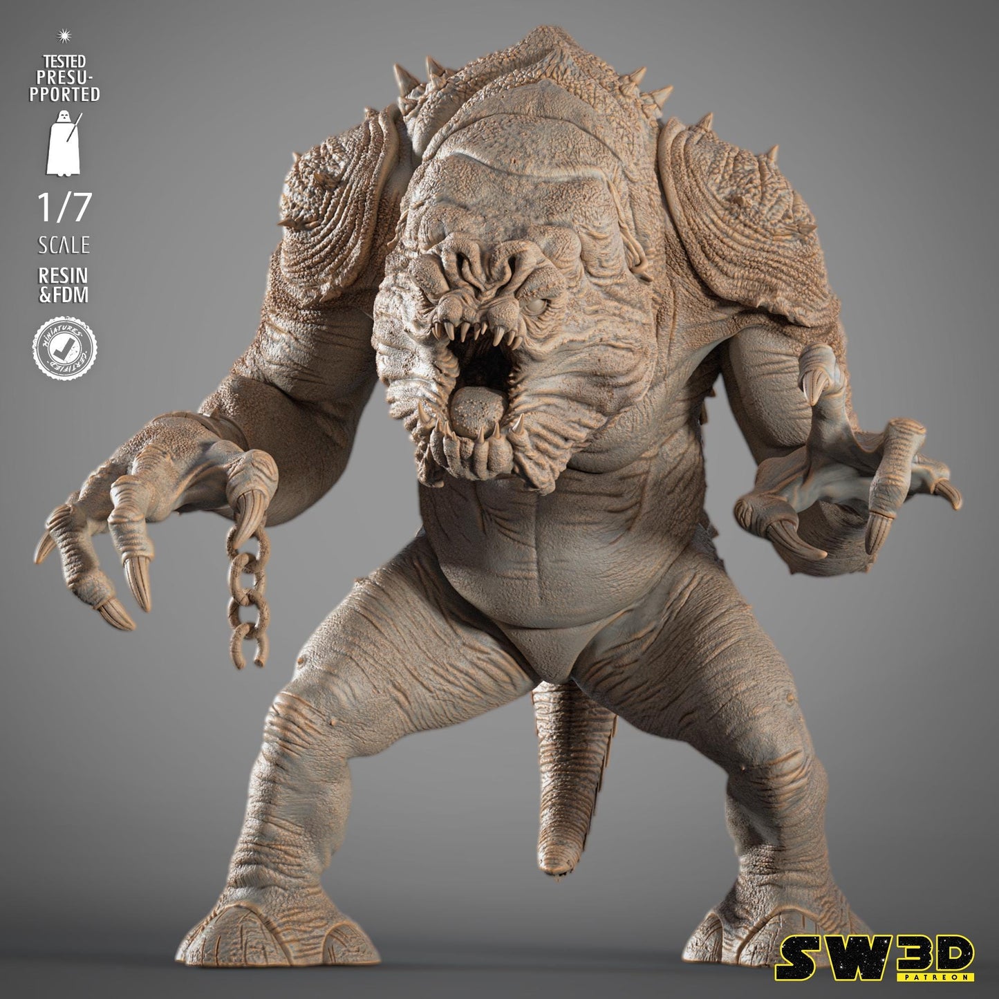 Rancor Sculpture - UNPAINTED FAN ART - Wicked 3D Models