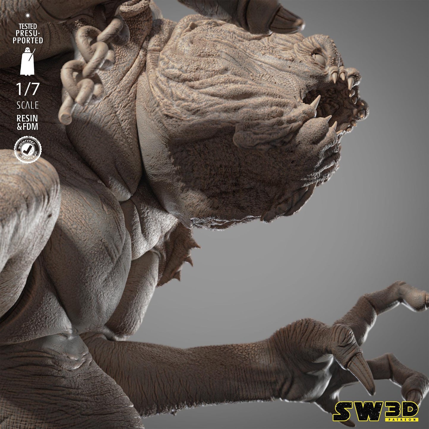 Rancor Sculpture - UNPAINTED FAN ART - Wicked 3D Models