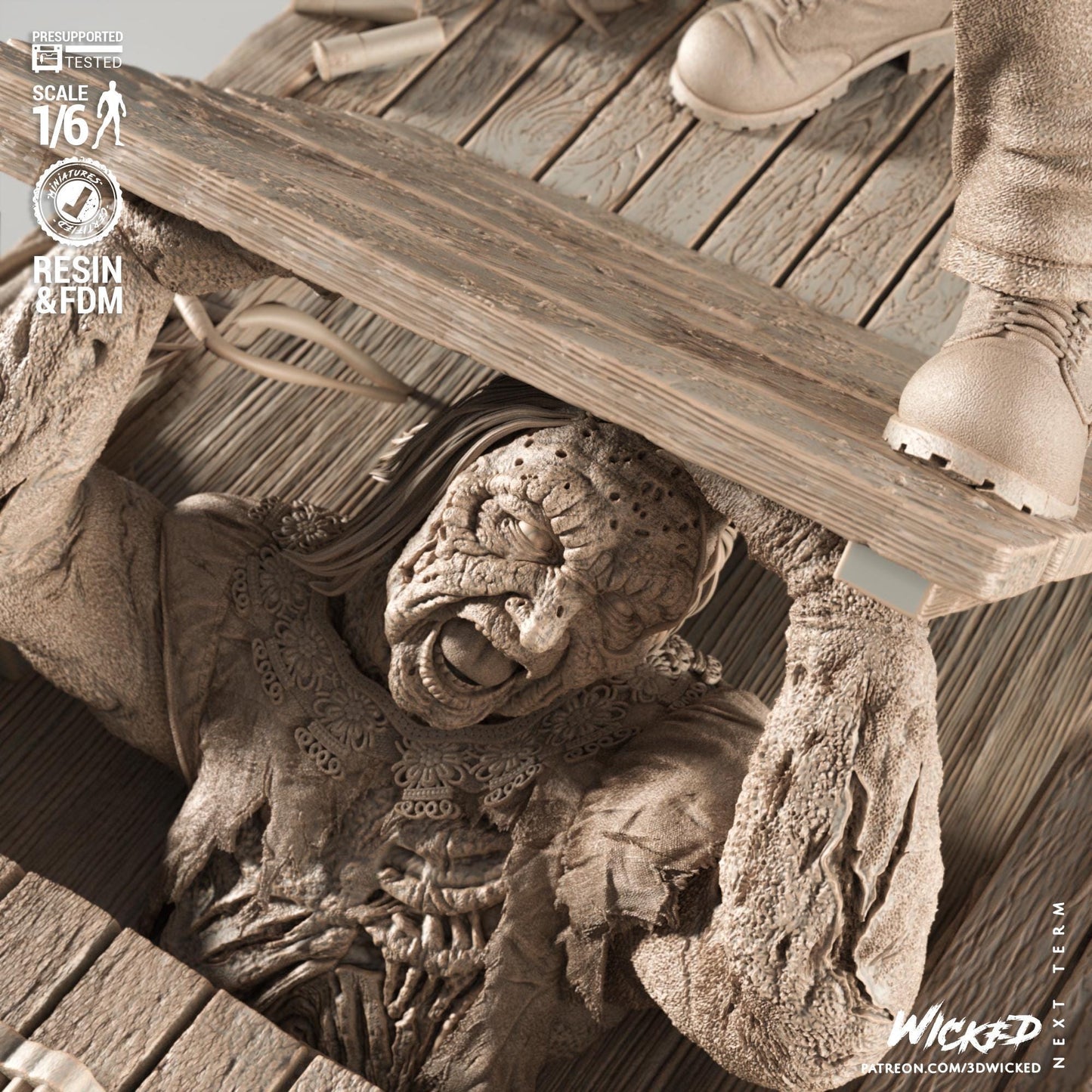Ash Sculpture - UNPAINTED 3D figure of FAN ART - Wicked 3D Models