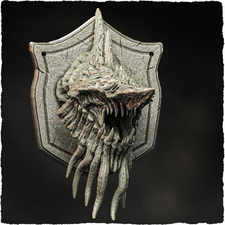 Cave Dragon (head trophy) - UNPAINTED - Evox Arts