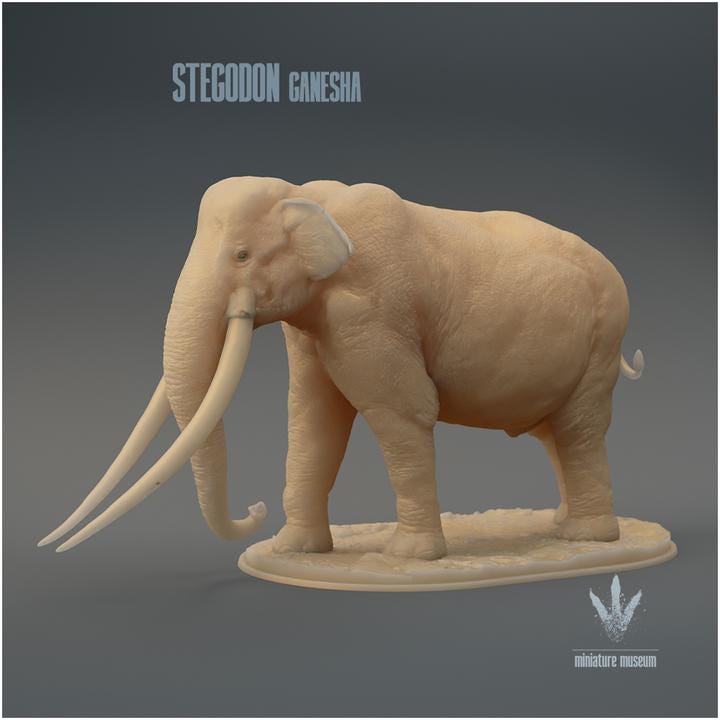 Stegodon ganesha : The Roofed Tooth Elephant - UNPAINTED - Miniature Museum