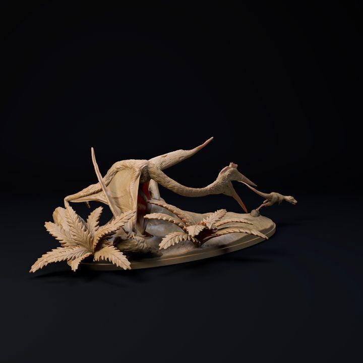 Quetzalcoatlus chase pterosaur - UNPAINTED - Dino and Dog Miniatures
