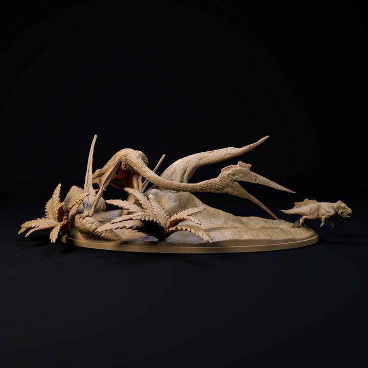 Quetzalcoatlus chase pterosaur - UNPAINTED - Dino and Dog Miniatures
