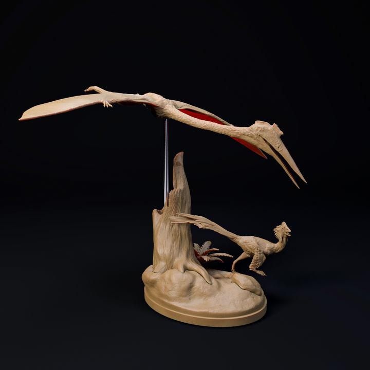 Quetzalcoatlus flying over - UNPAINTED - Dino and Dog Miniatures
