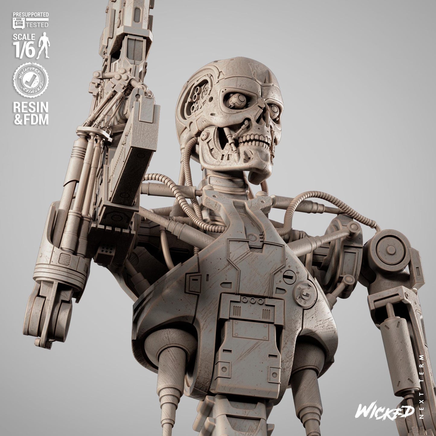 T 800 Sculpture - UNPAINTED FAN ART - Wicked 3D Models