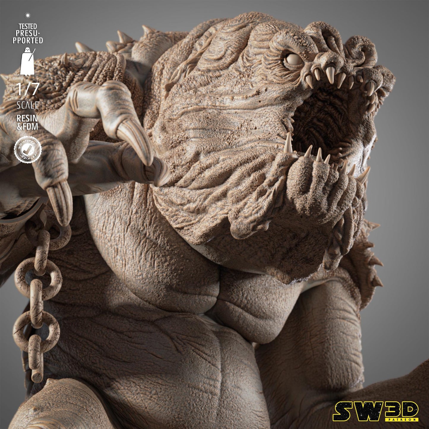 Rancor Sculpture - UNPAINTED FAN ART - Wicked 3D Models