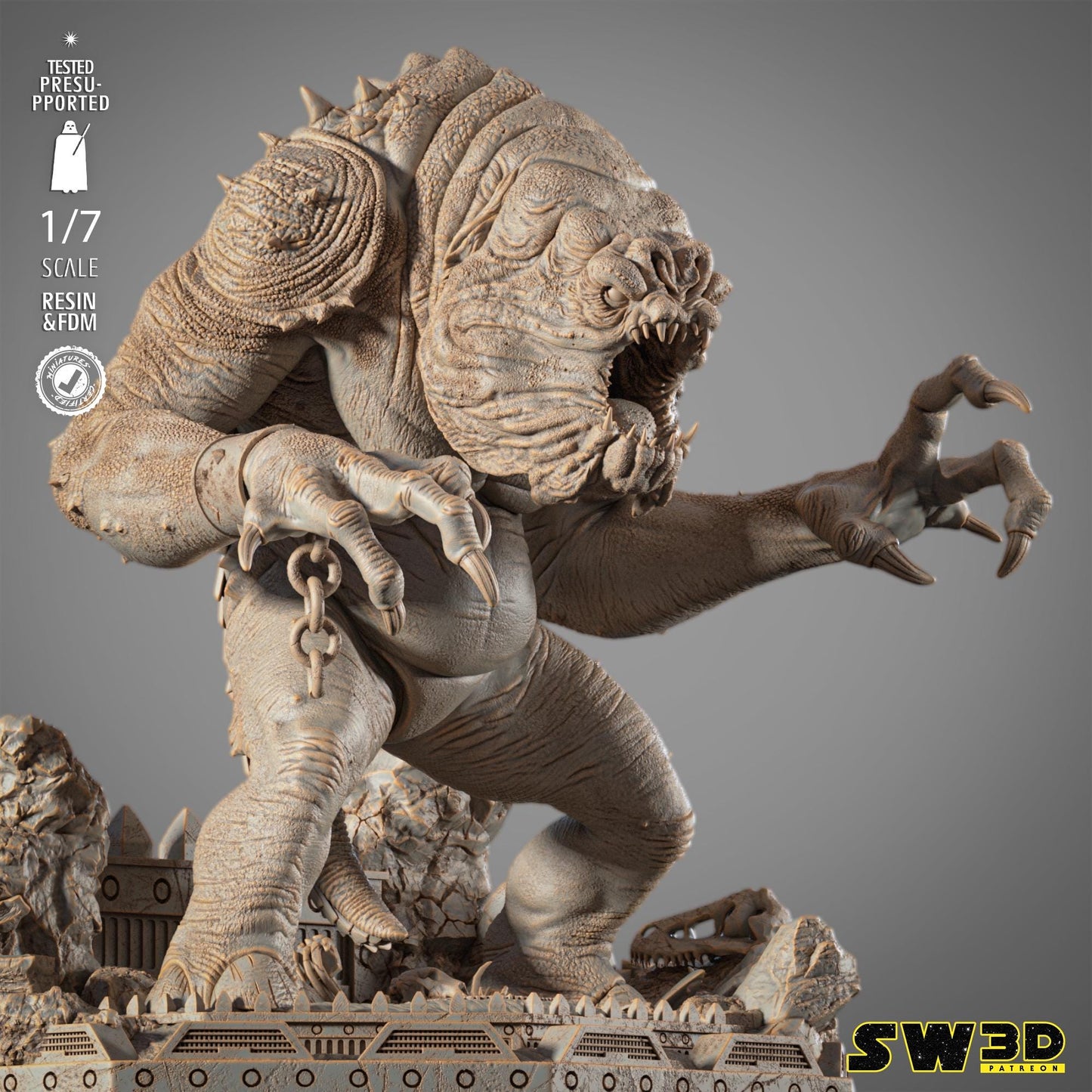 Rancor Sculpture - UNPAINTED FAN ART - Wicked 3D Models