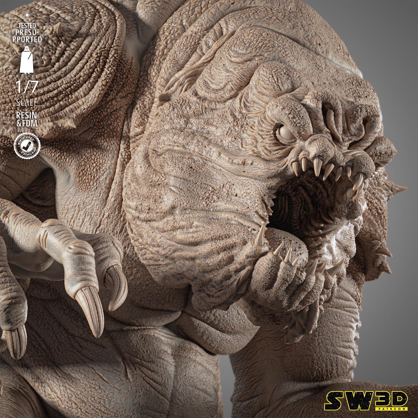 Rancor Sculpture - UNPAINTED FAN ART - Wicked 3D Models