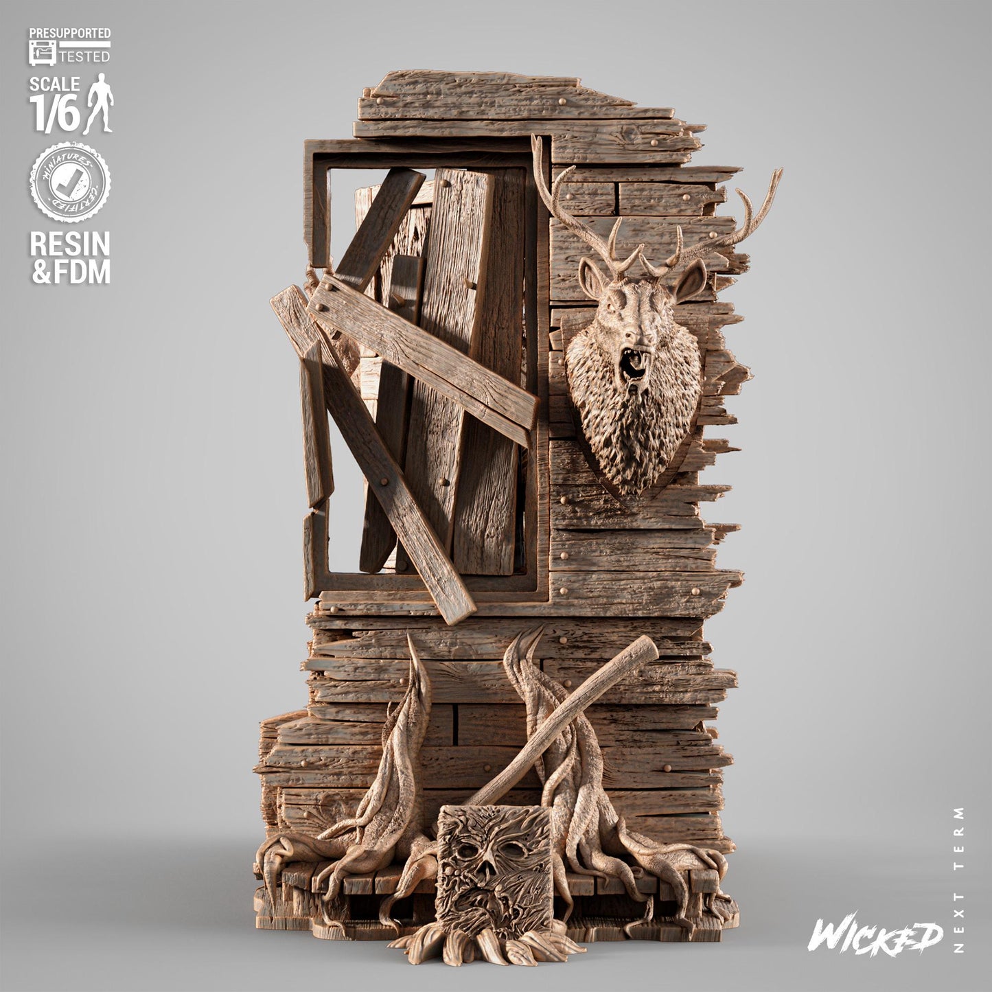 Ash Sculpture - UNPAINTED 3D figure of FAN ART - Wicked 3D Models