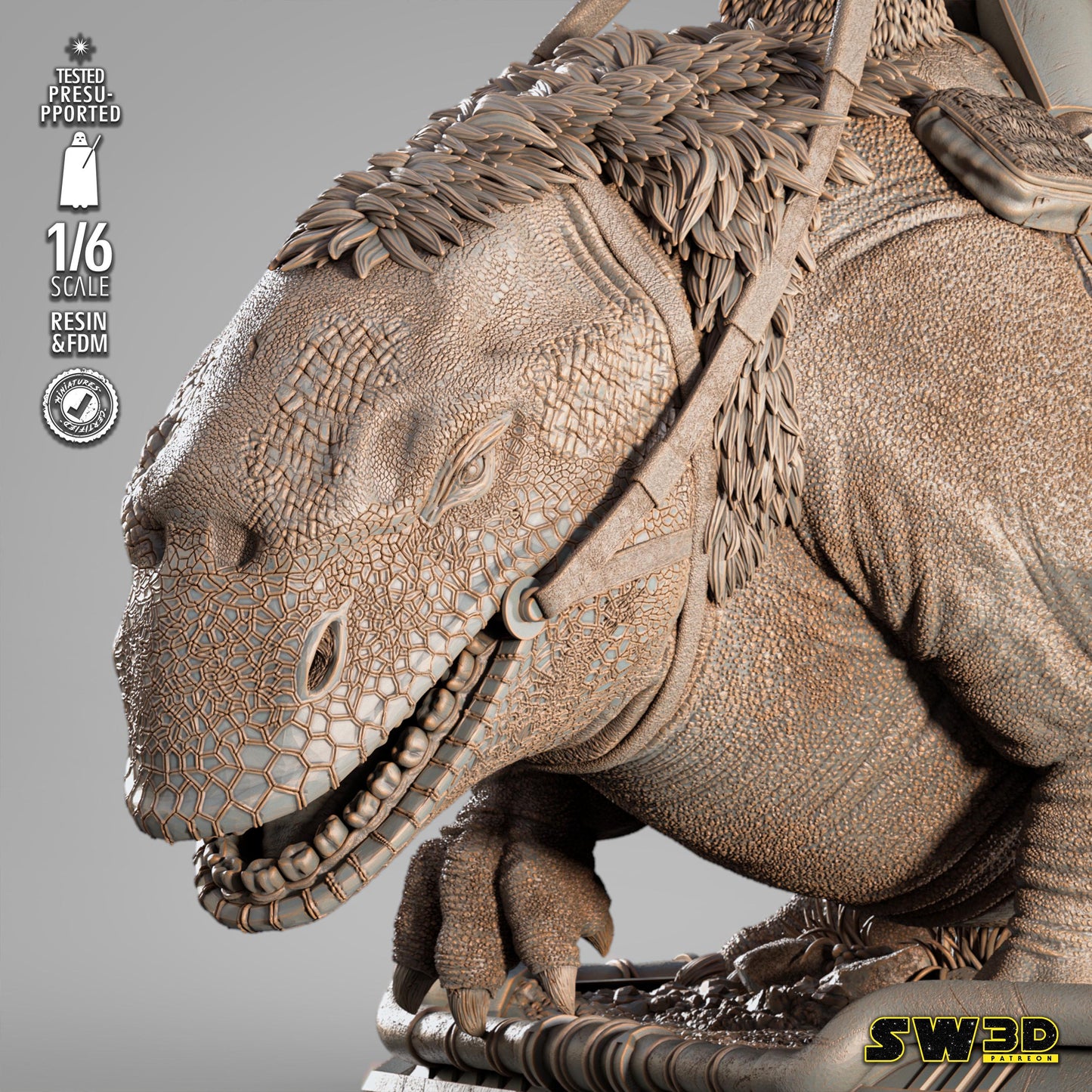 Sand Trooper in Dewback Sculpture - UNPAINTED FAN ART - Star Wars 3D Models