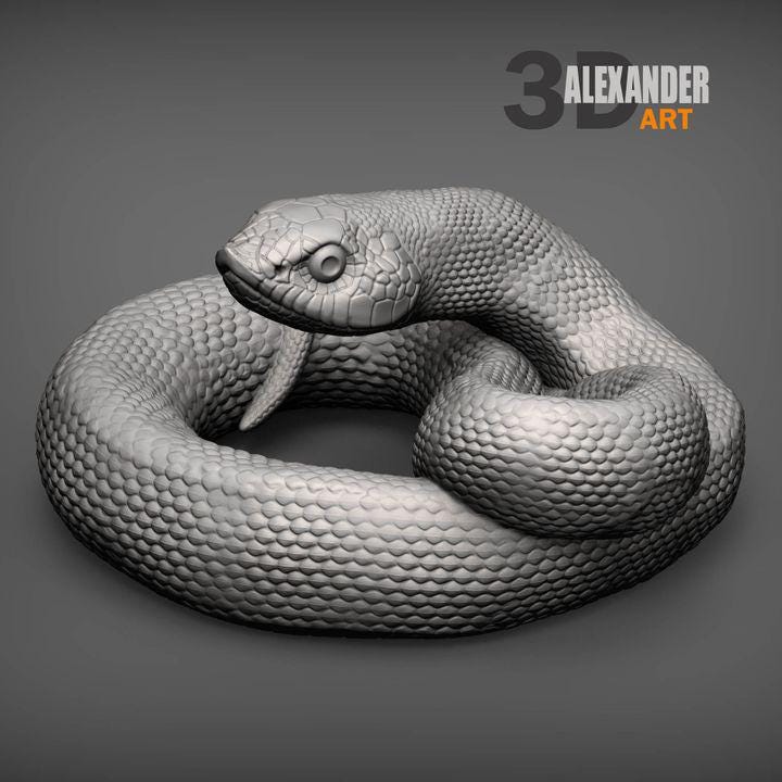 Hognose Snake - UNPAINTED - Alexander3dart
