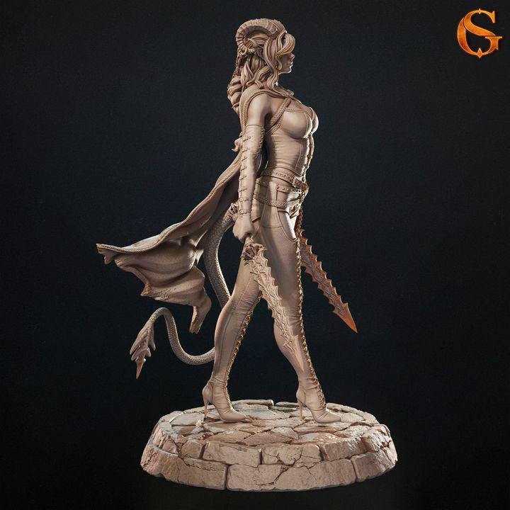 Kerata, Female Tiefling Thief - UNPAINTED - SolGood Creations