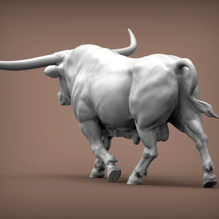 Texas Longhorn - UNPAINTED 3D Figure - Alexander3dart