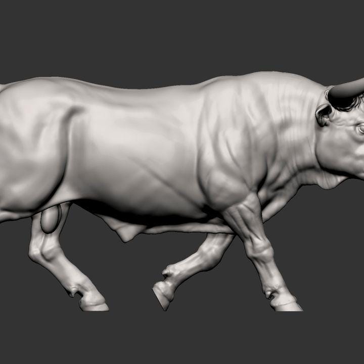 Texas Longhorn - UNPAINTED 3D Figure - Alexander3dart