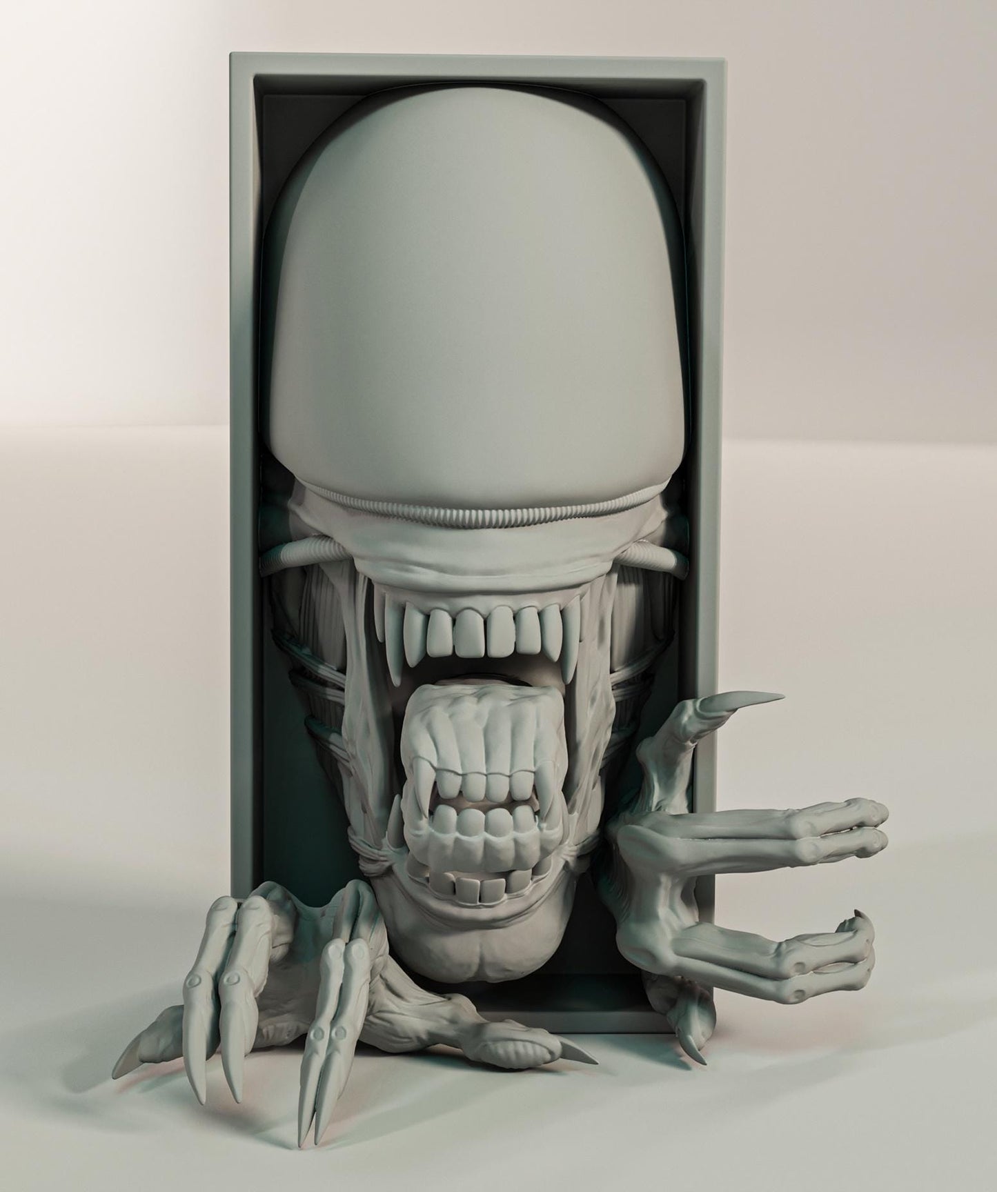 Xenomorph Inspired Fan Art Mini Book Nook - UNPAINTED - Treddigineer