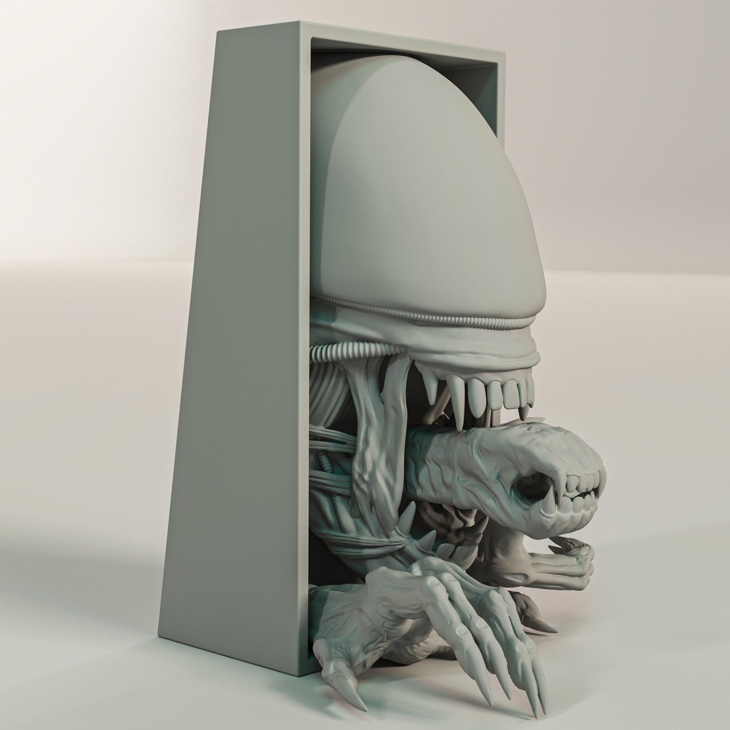 Xenomorph Inspired Fan Art Mini Book Nook - UNPAINTED - Treddigineer