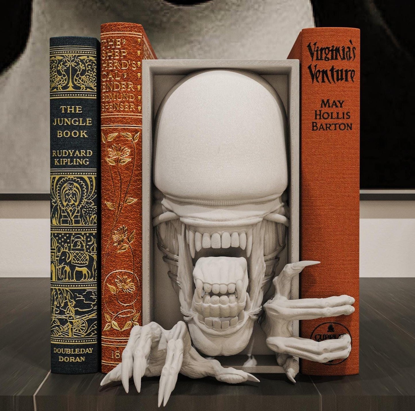 Xenomorph Inspired Fan Art Mini Book Nook - UNPAINTED - Treddigineer