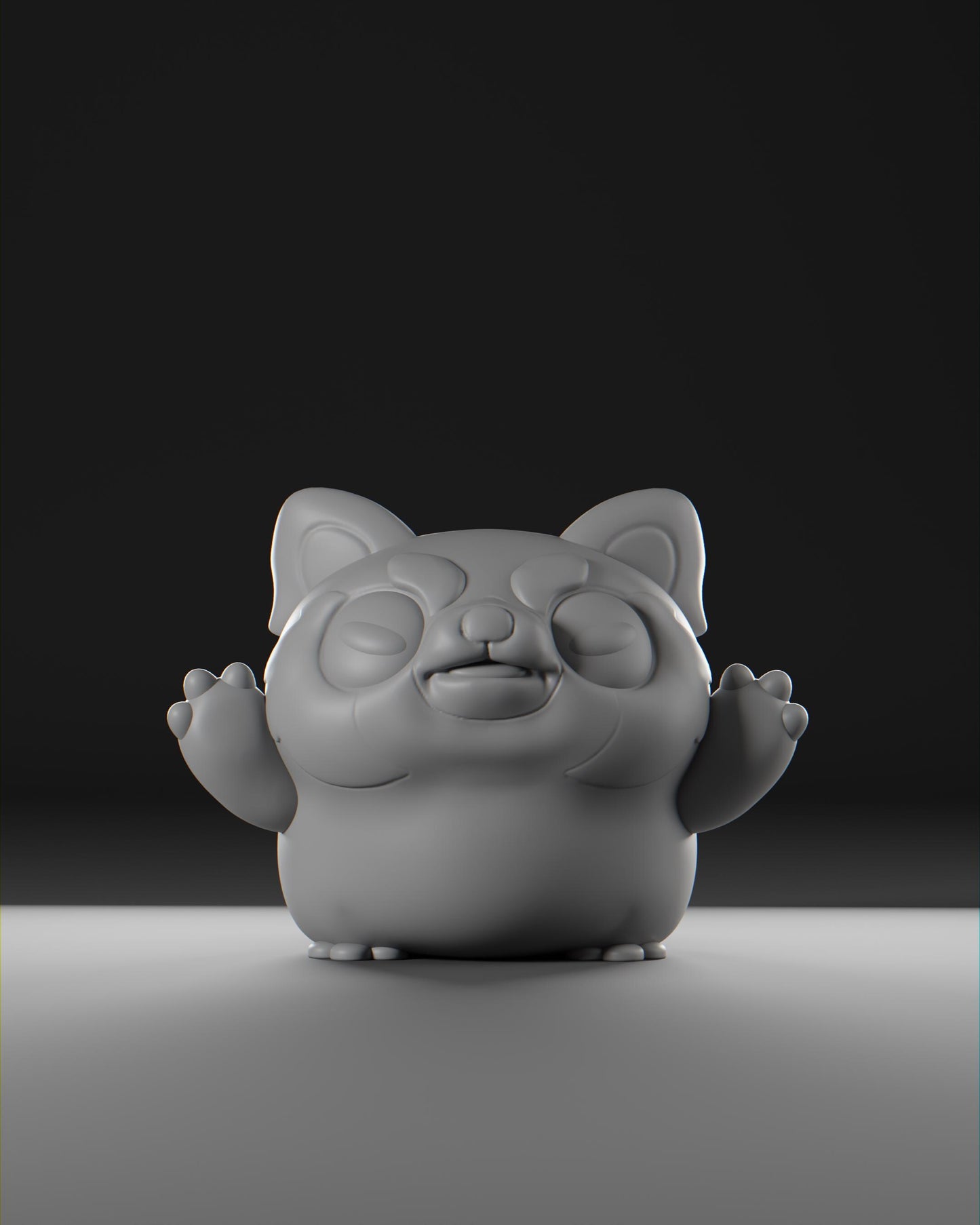 Red Pandii - UNPAINTED - Grumpii Art Toy