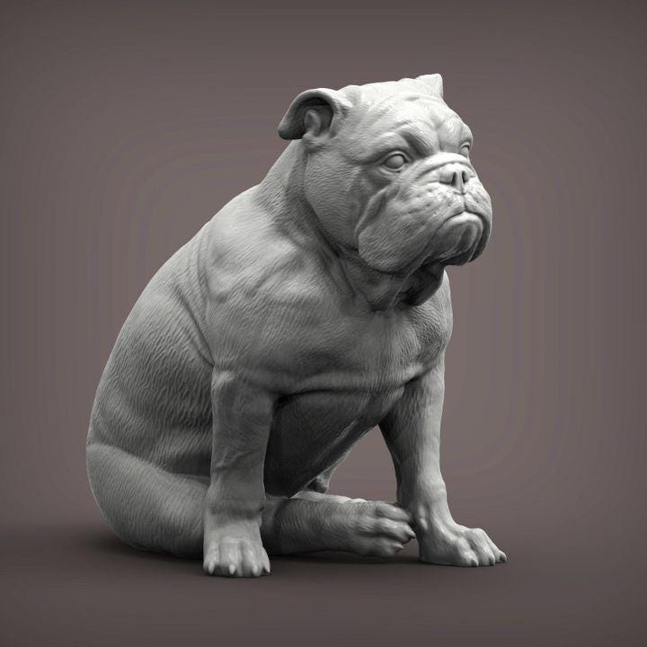 English Bulldog - UNPAINTED - Alexander3dart