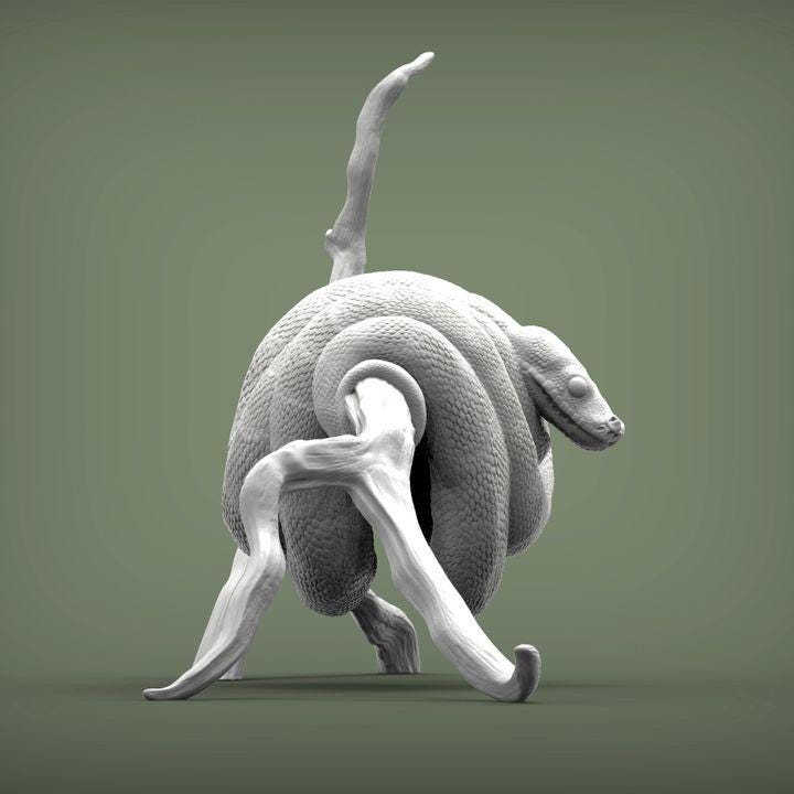 Green Tree Python - UNPAINTED - Alexander3dart