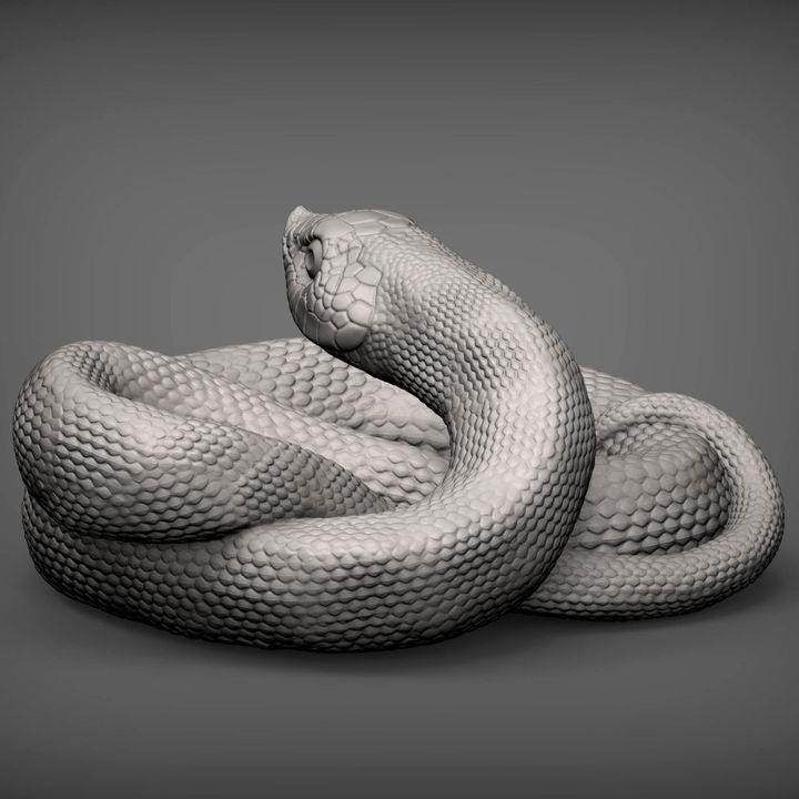 Hognose Snake - UNPAINTED - Alexander3dart