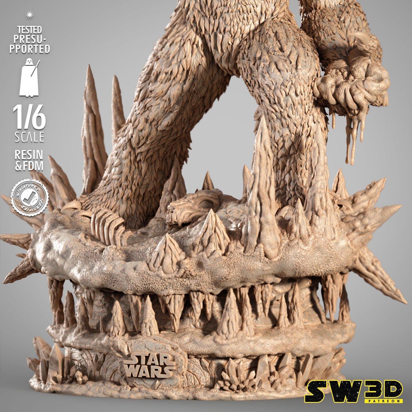 Wampa Sculpture - UNPAINTED FAN ART - Wicked 3D Models