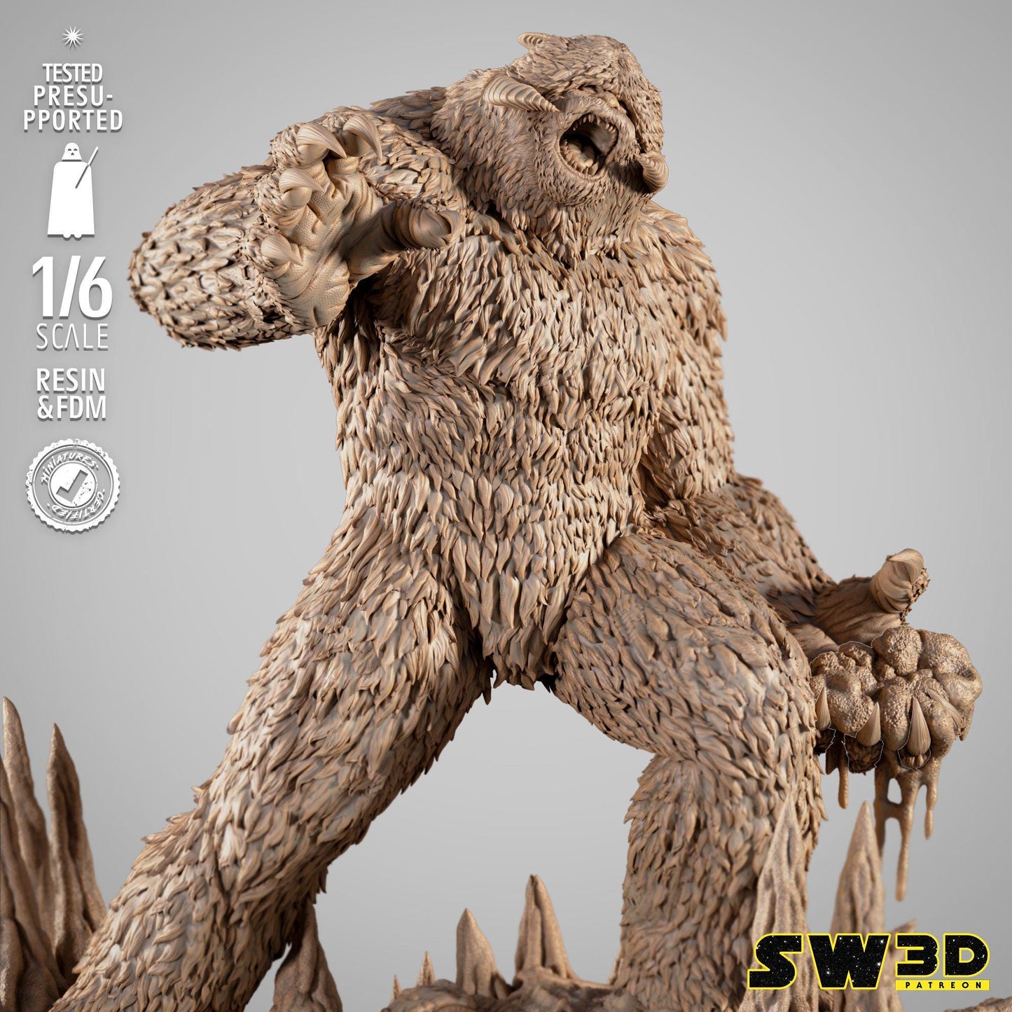 Wampa Sculpture - UNPAINTED FAN ART - Wicked 3D Models