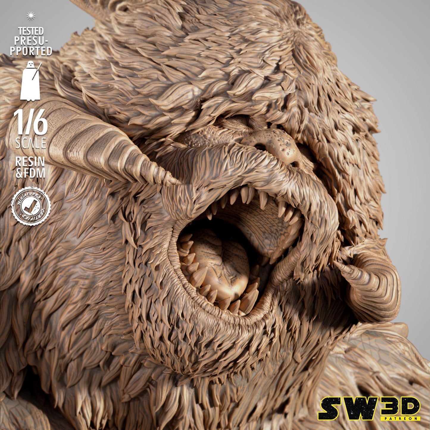 Wampa Sculpture - UNPAINTED FAN ART - Wicked 3D Models
