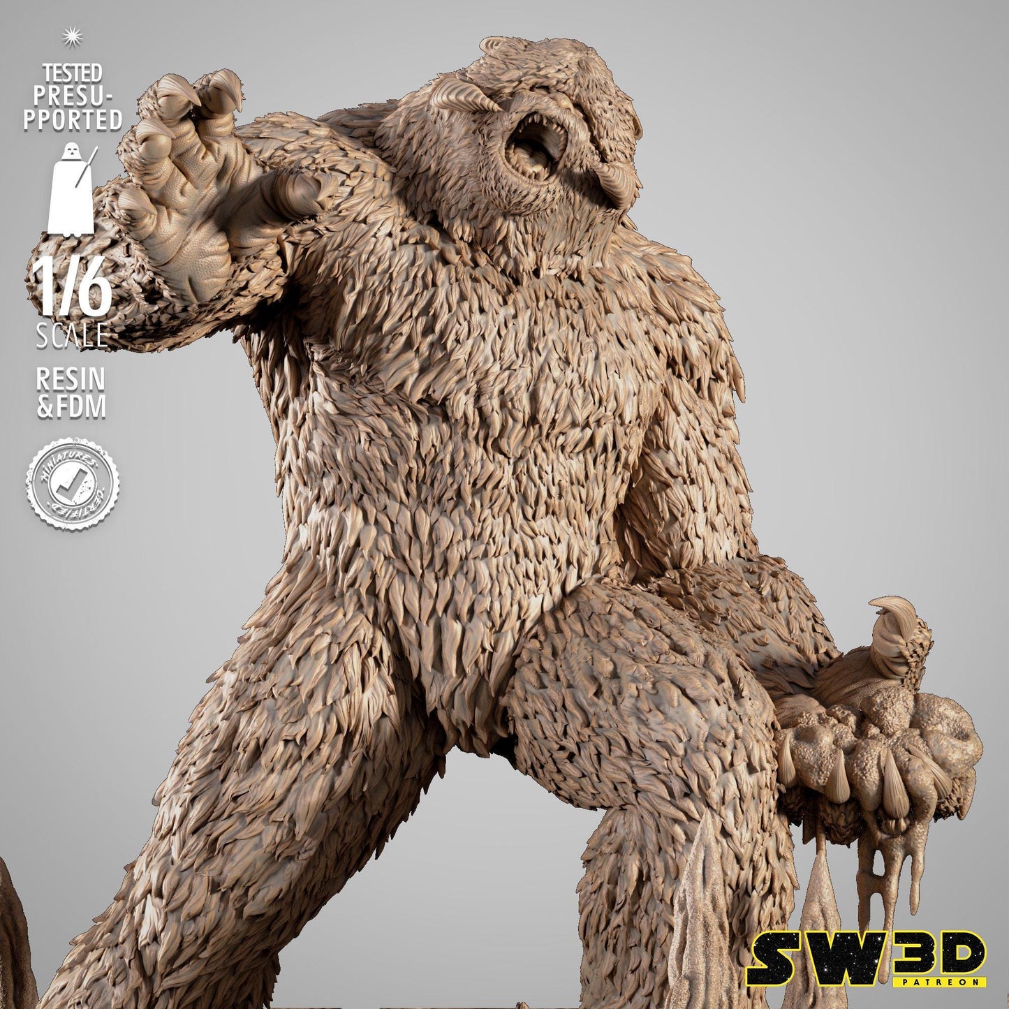 Wampa Sculpture - UNPAINTED FAN ART - Wicked 3D Models
