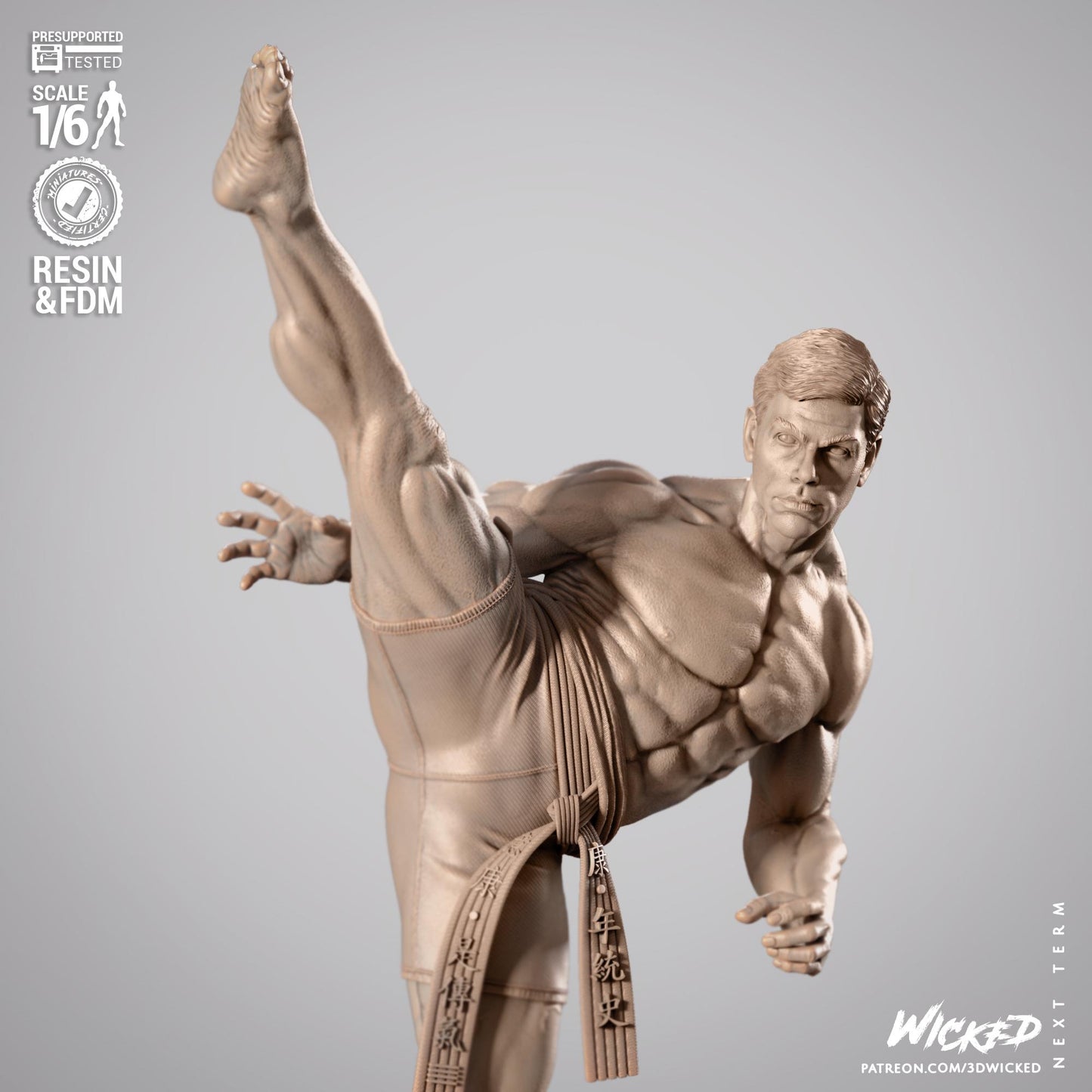 Frank Dux Sculpture - UNPAINTED FAN ART - Wicked 3D Models