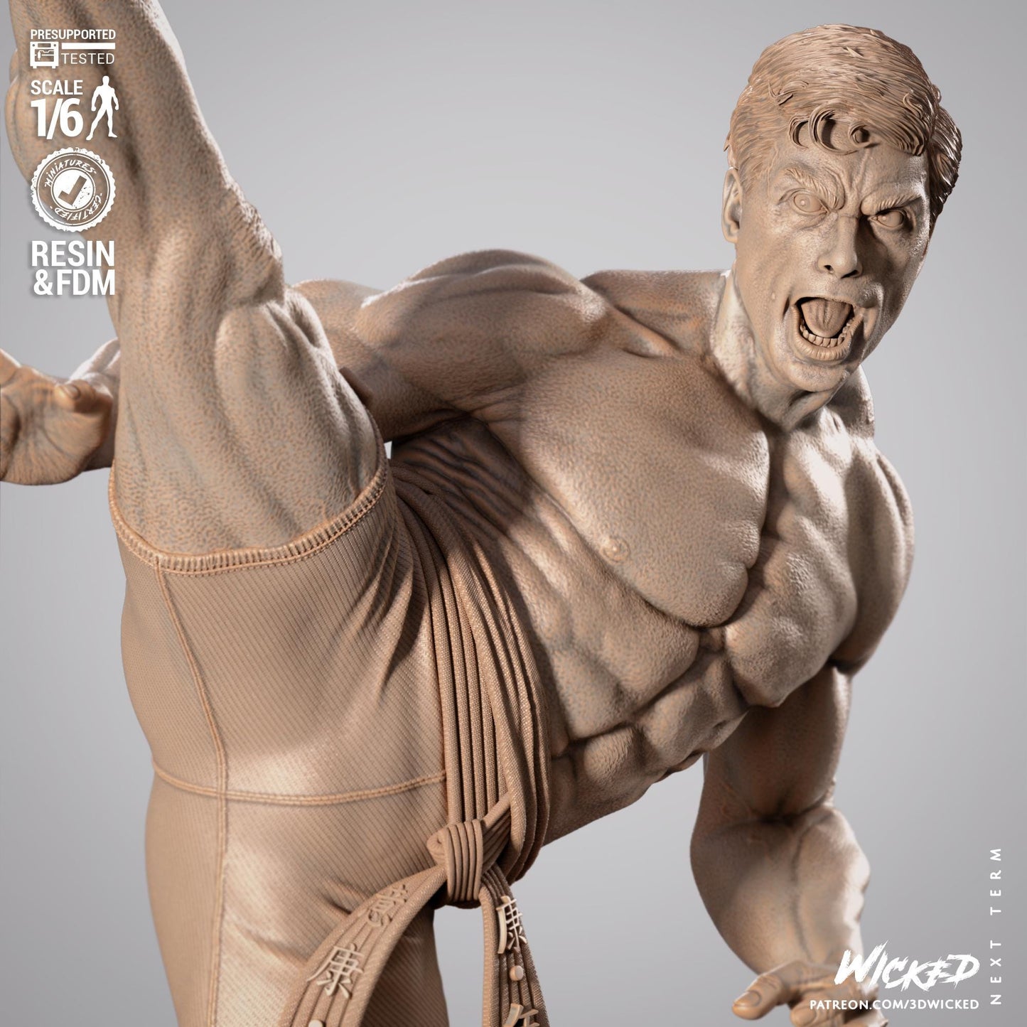 Frank Dux Sculpture - UNPAINTED FAN ART - Wicked 3D Models
