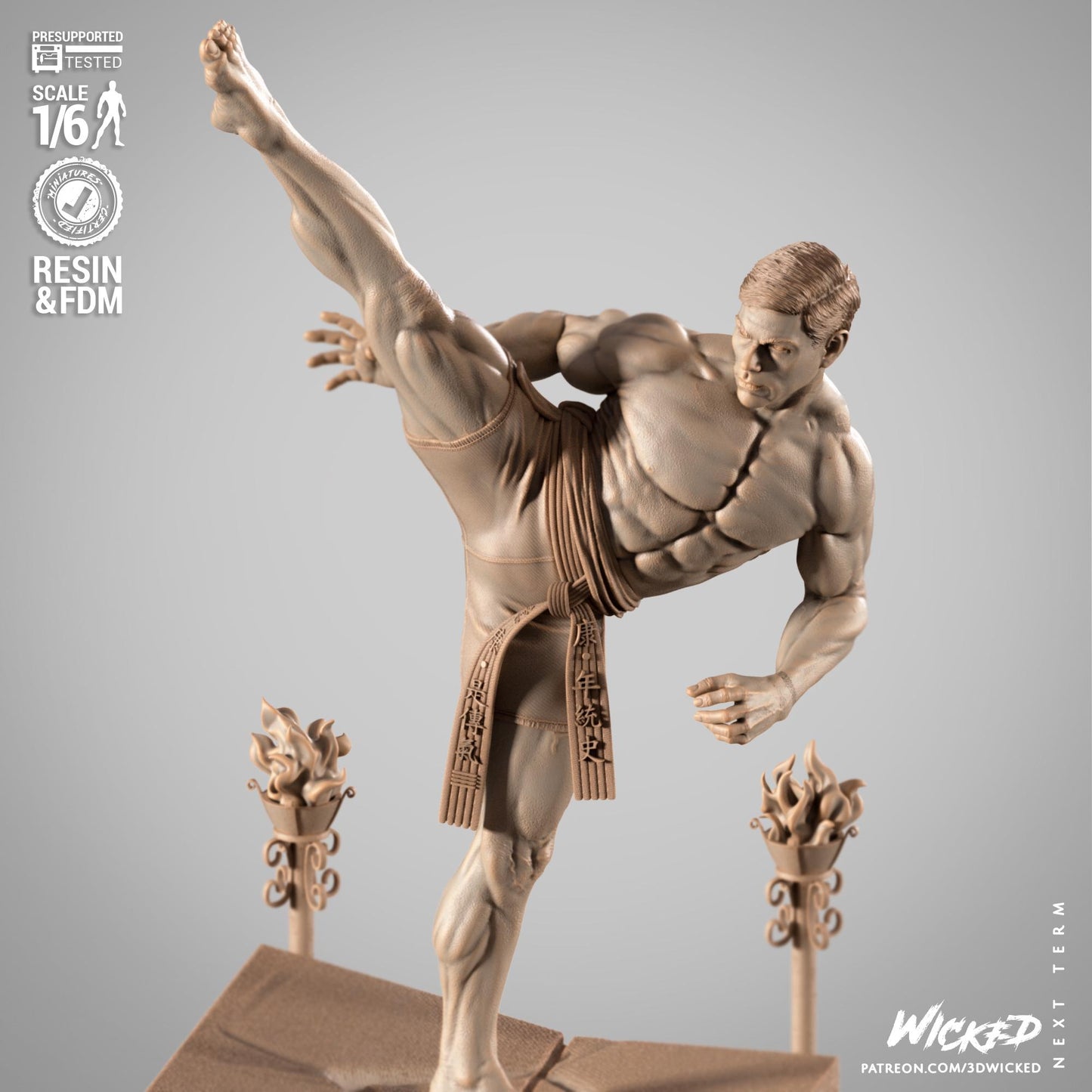 Frank Dux Sculpture - UNPAINTED FAN ART - Wicked 3D Models