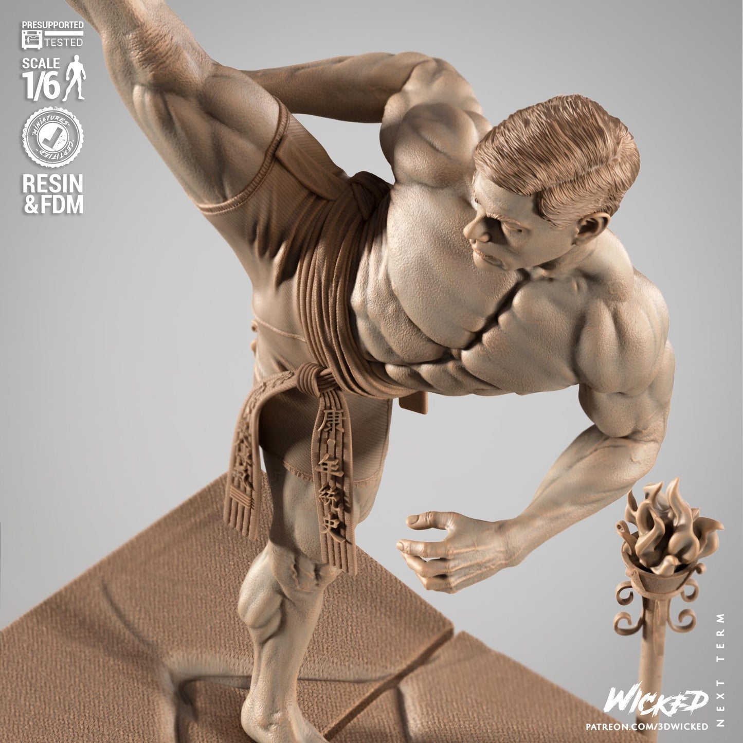 Frank Dux Sculpture - UNPAINTED FAN ART - Wicked 3D Models
