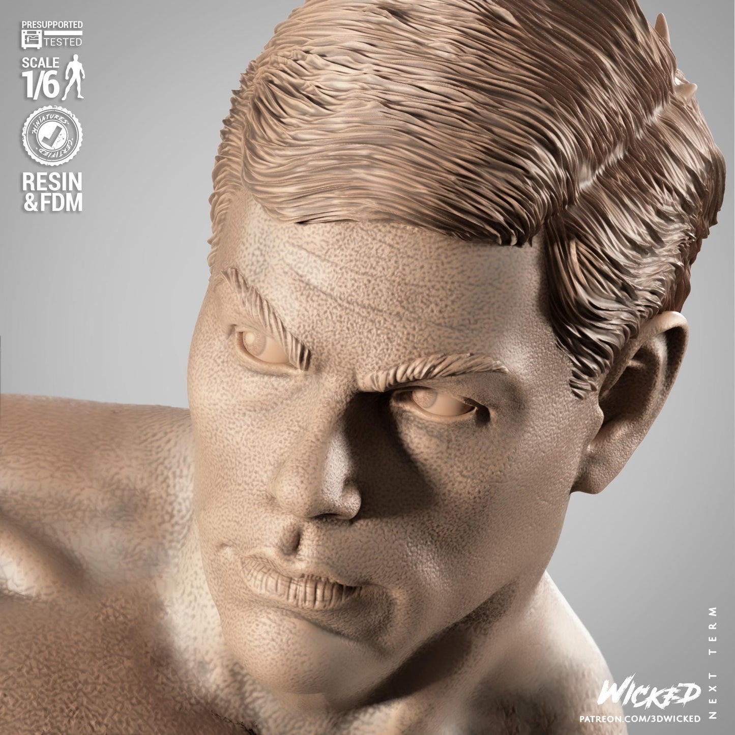 Frank Dux Sculpture - UNPAINTED FAN ART - Wicked 3D Models