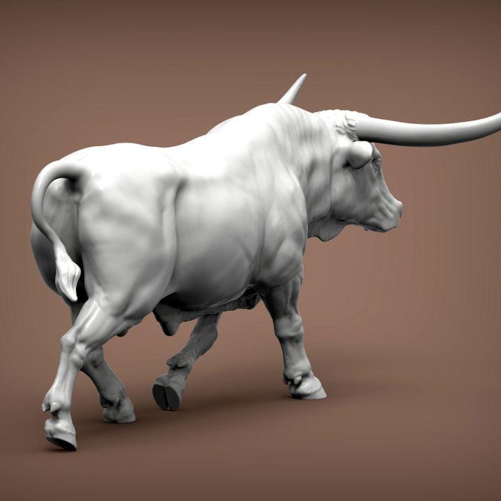 Texas Longhorn - UNPAINTED 3D Figure - Alexander3dart