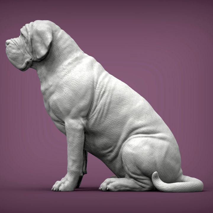 Mastiff - UNPAINTED 3D figure - Alexander3dart