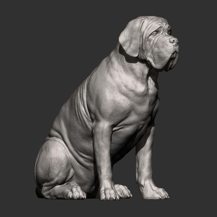 Mastiff - UNPAINTED 3D figure - Alexander3dart
