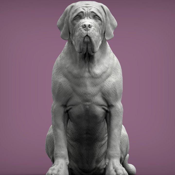 Mastiff - UNPAINTED 3D figure - Alexander3dart
