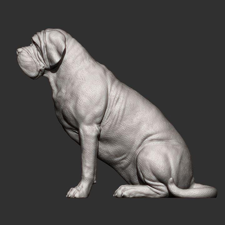 Mastiff - UNPAINTED 3D figure - Alexander3dart