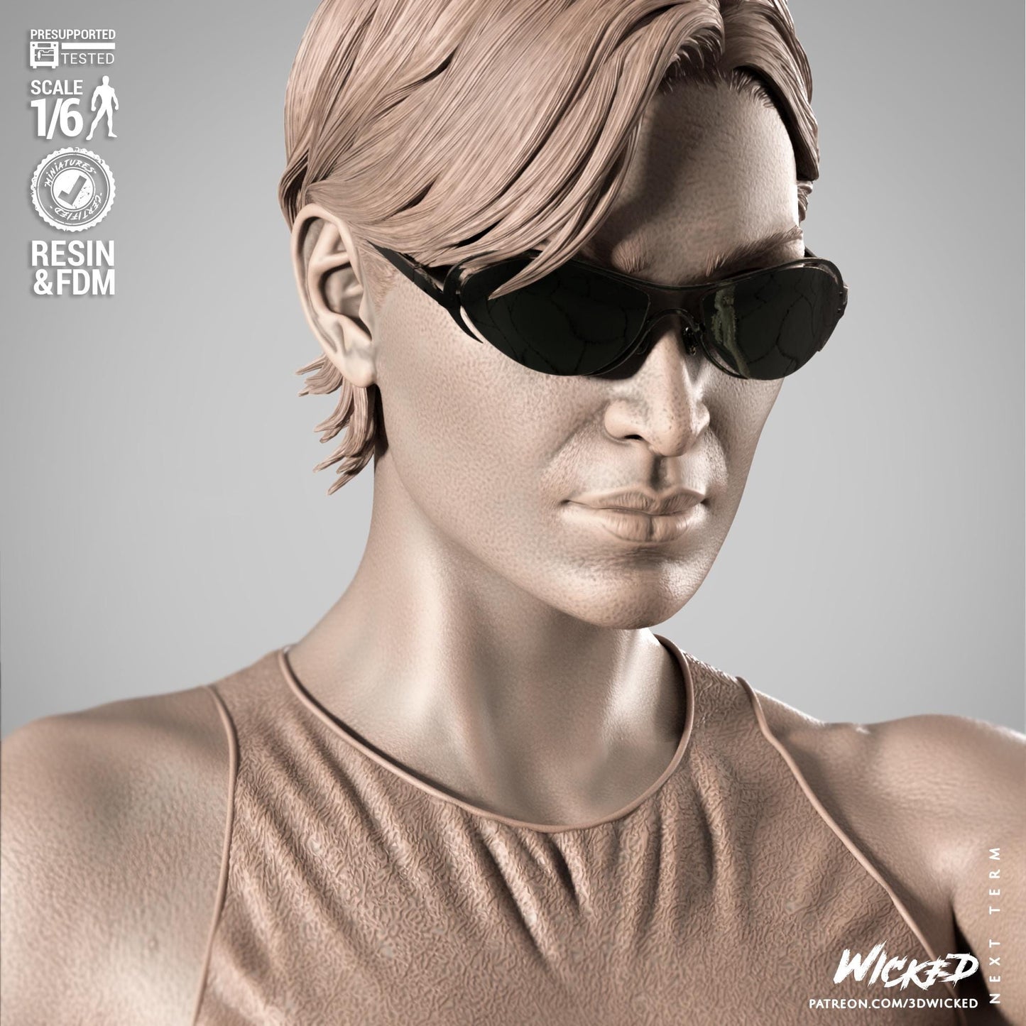 Trinity Sculpture - UNPAINTED FAN ART - Wicked 3D Models