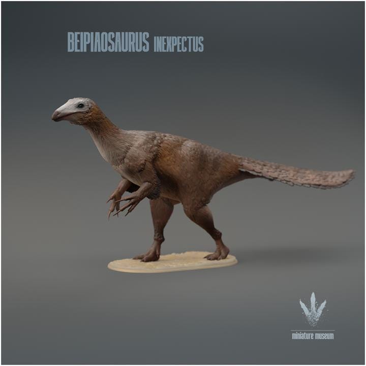 Beipiaosaurus inexpectus : The Unexpected Therizinosaurid - UNPAINTED 3D Figurine - Miniature Museum