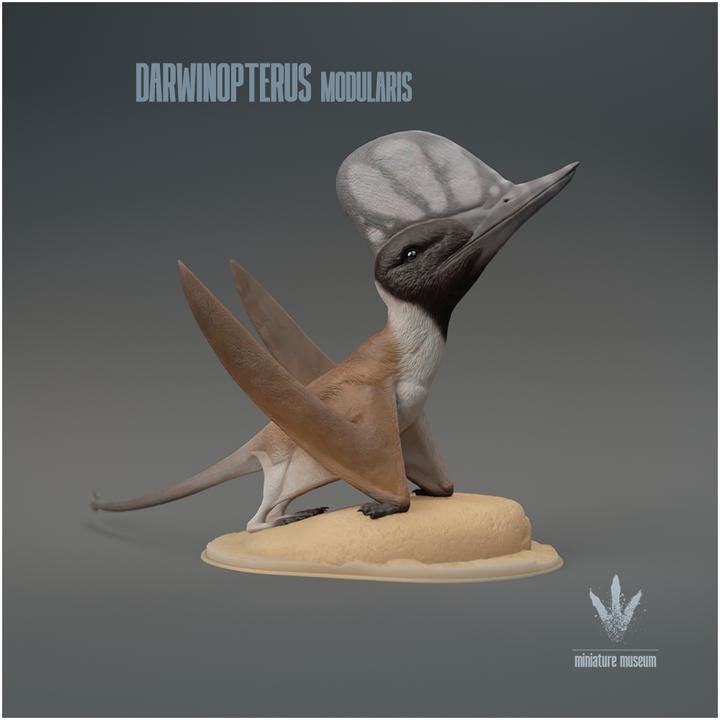 Darwinopterus modularis : Darwin's wing - UNPAINTED 3D Figurine - Miniature Museum