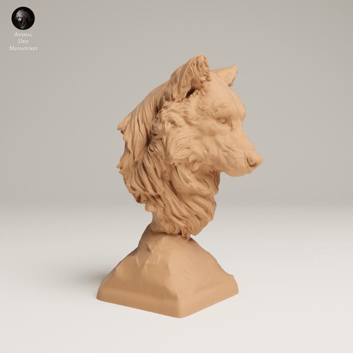 Grey Wolf Bust - 3D resin figure - Animal Den Miniatures