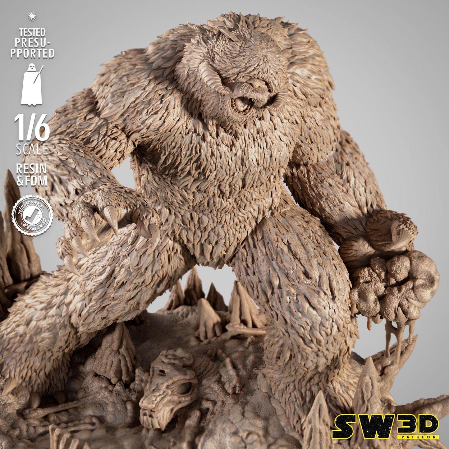 Wampa Sculpture - UNPAINTED FAN ART - Wicked 3D Models
