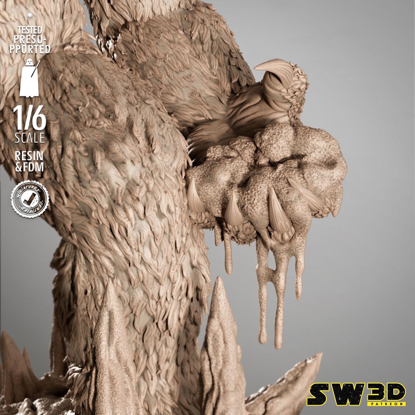 Wampa Sculpture - UNPAINTED FAN ART - Wicked 3D Models