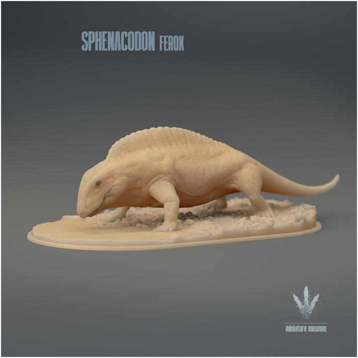 Sphenacodon ferox : Drinking - UNPAINTED 3D Figurine - Miniature Museum