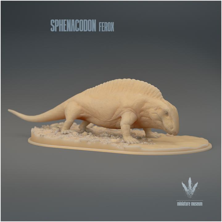 Sphenacodon ferox : Drinking - UNPAINTED 3D Figurine - Miniature Museum